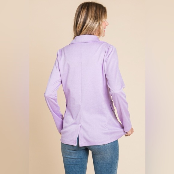 Culture Code Button Up Long Sleeve Slit Blazer - Picture 4 of 4